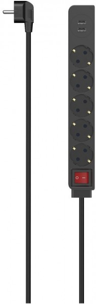 Steckdosenleiste 5-fach (1,4m) schwarz
