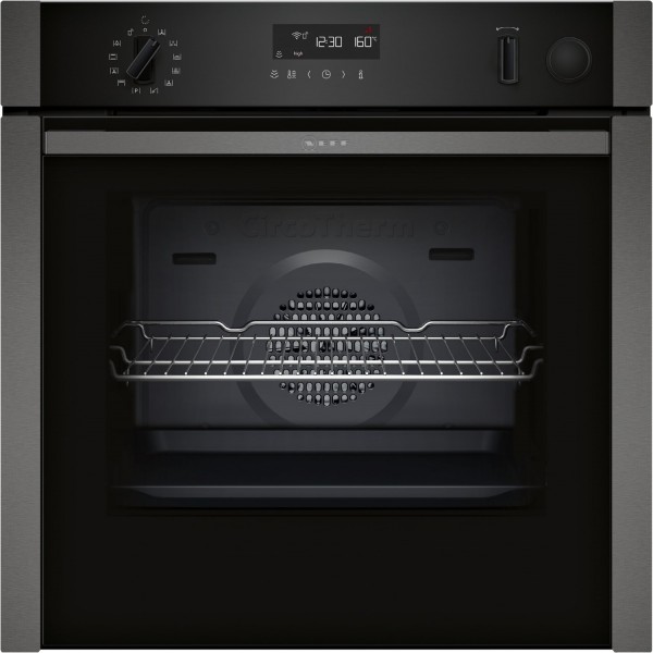 B4AVM4AG0 Einbaubackofen graphite grey, 71 l, Pizza-Stufe, schnelles Vorheizen, Brotback-Stufe, Rückwand katalytisch beschichtet, 59,4 cm breit, A