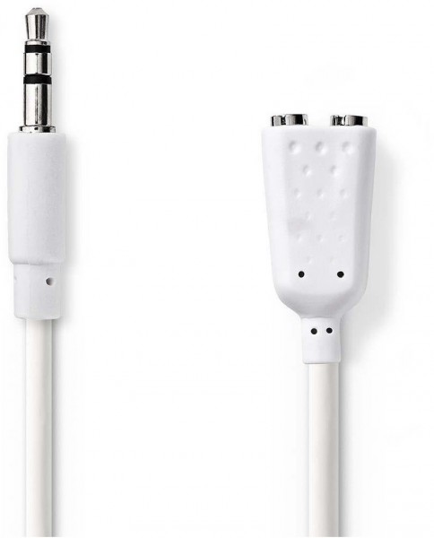 CAGP22100WT02 Klinkenkabel (0,2m) weiß 3,5-mm-Stecker>2x 3,5-mm-Stecker