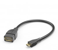 USB-Adapterkabel (0,15m) Micro-USB-Stecker>USB-A-Buchse schwarz
