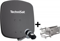 DigiDish 45 Satellitenantenne inkl. V/H-LNB & An-Rohr-Fitting schiefergrau