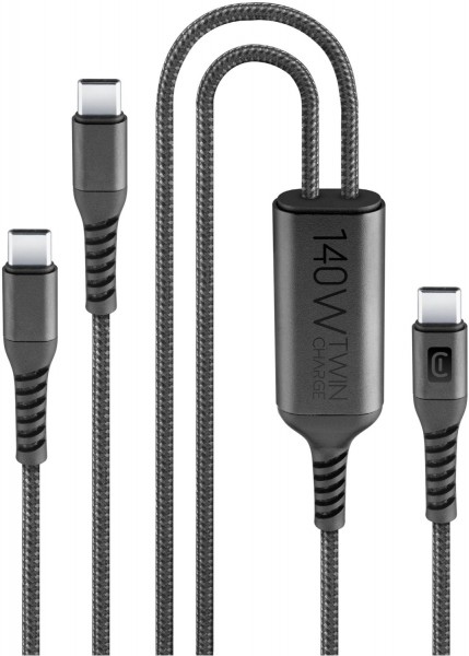 USB-C/Dual USB-C Kabel (1,5m) schwarz