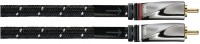 Audio-Kabel 2x Cinch-St./St. (1m) Cinchkabel Gewebe vergoldet schwarz
