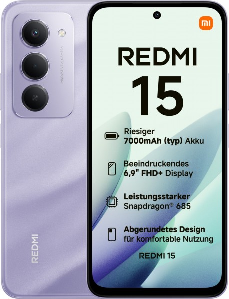 Xiaomi Redmi 15 (6GB+128GB) Smartphone sandy purple | EURONICS