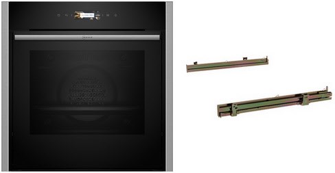 Image of BMK5470CR Einbaubackofen bestehend aus B54CR71N0 + Z1608CX0 Clip-Vollauszug edelstahl/schwarz