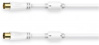Antennen-Kabel 100 dB (10m) Koax-Stecker>Koax-Kupplung weiss
