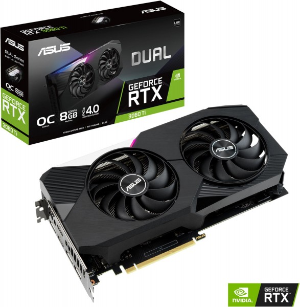 GeForce RTX3060 Ti Dual V2 OC (8GB) PCI-E Grafikkarte schwarz
