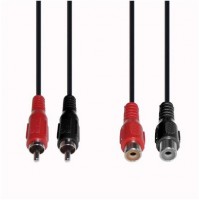 B 98 Cinchkabel (2,5m) Verlängerungskabel schwarz