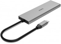 USB-C-Hub 4 Ports 2x USB-A, 2x USB-C, USB 3.2 Gen2 grau