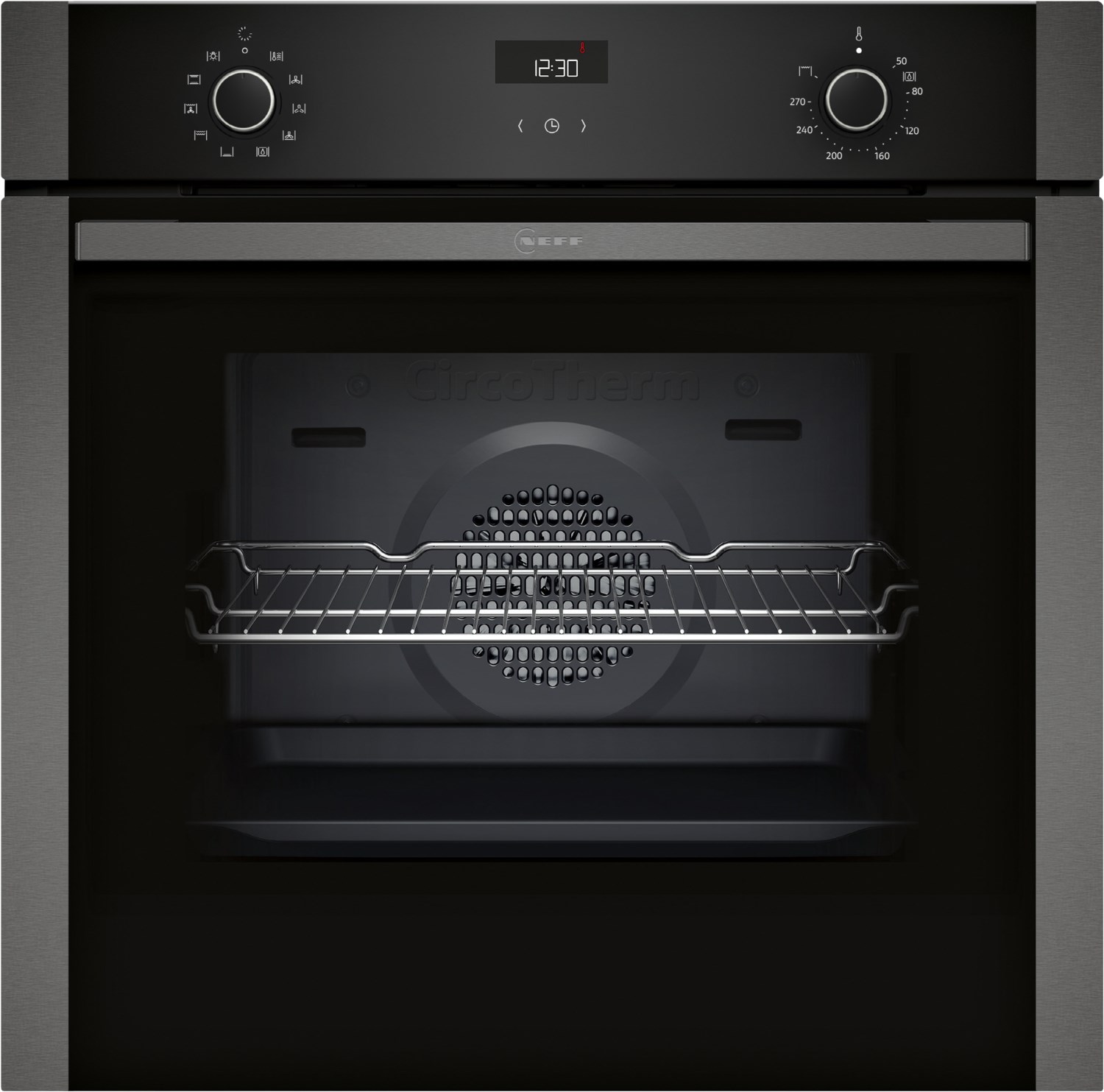 B1ACE2AG3 Einbaubackofen graphit, 71 l, Pizza-Stufe, Heißluftgrill, 59,4 cm breit, A+