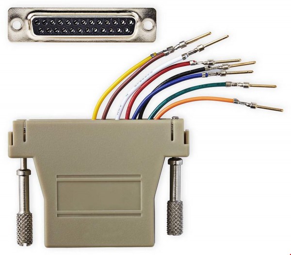CCGB52822IV Serieller Adapter D-SUB 25-Pin-Buchse>RJ45 Buchse Elfenbein