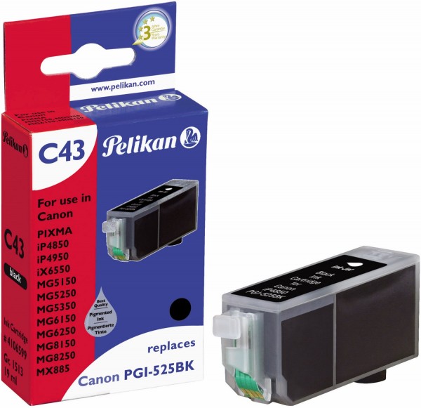 C43 Tintenpatrone ersetzt Canon PGI-525PGBK schwarz