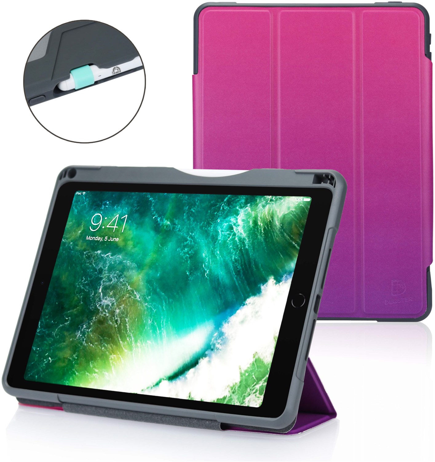 Rugged Case (2021, EDU) #RQ1 für iPad 10,2 (7./8./9.Gen) pink flow