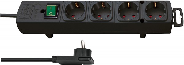 Steckdosenleiste 4-fach (2m) Comfort-Line schwarz