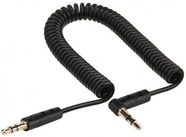 Spiralkabel (1,5m) 3,5mm Stecker 3,5mm Stecker 90°