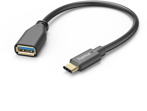 USB-Adapterkabel (0,15m) USB-C-Stecker>USB-A-Buchse schwarz