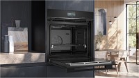 HS736GDB1 Elektro-Backofen mit Dampfgarer schwarz, 71 l, Pizza-Stufe, schnelles Vorheizen, Hefeteig-Gärstufe, Rückwand katalytisch beschichtet