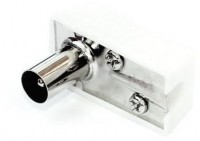 KW 2 S IEC-Koax-Winkelstecker (schraubbar) weiß