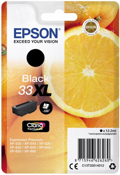 33XL Claria Premium Tintenpatrone schwarz