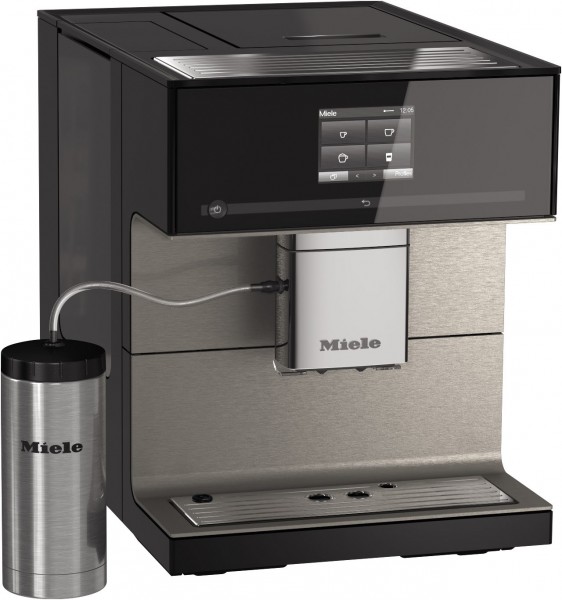 CM 7550 Kaffee-Vollautomat obsidianschwarz, Milchbehälter, Latte Macchiato/Cappuccino/Milchkaffee, Stahl-Kegel-Mahlwerk, 2,2 l, Apps ladbar