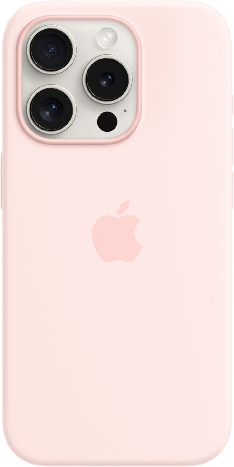 Silikon Case mit MagSafe für iPhone 15 Pro hellrosa