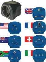Reiseadapter für Europa schwarz