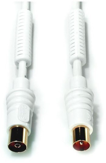 AB 202 G (2,5m) Antennenkabel weiß/vergoldet