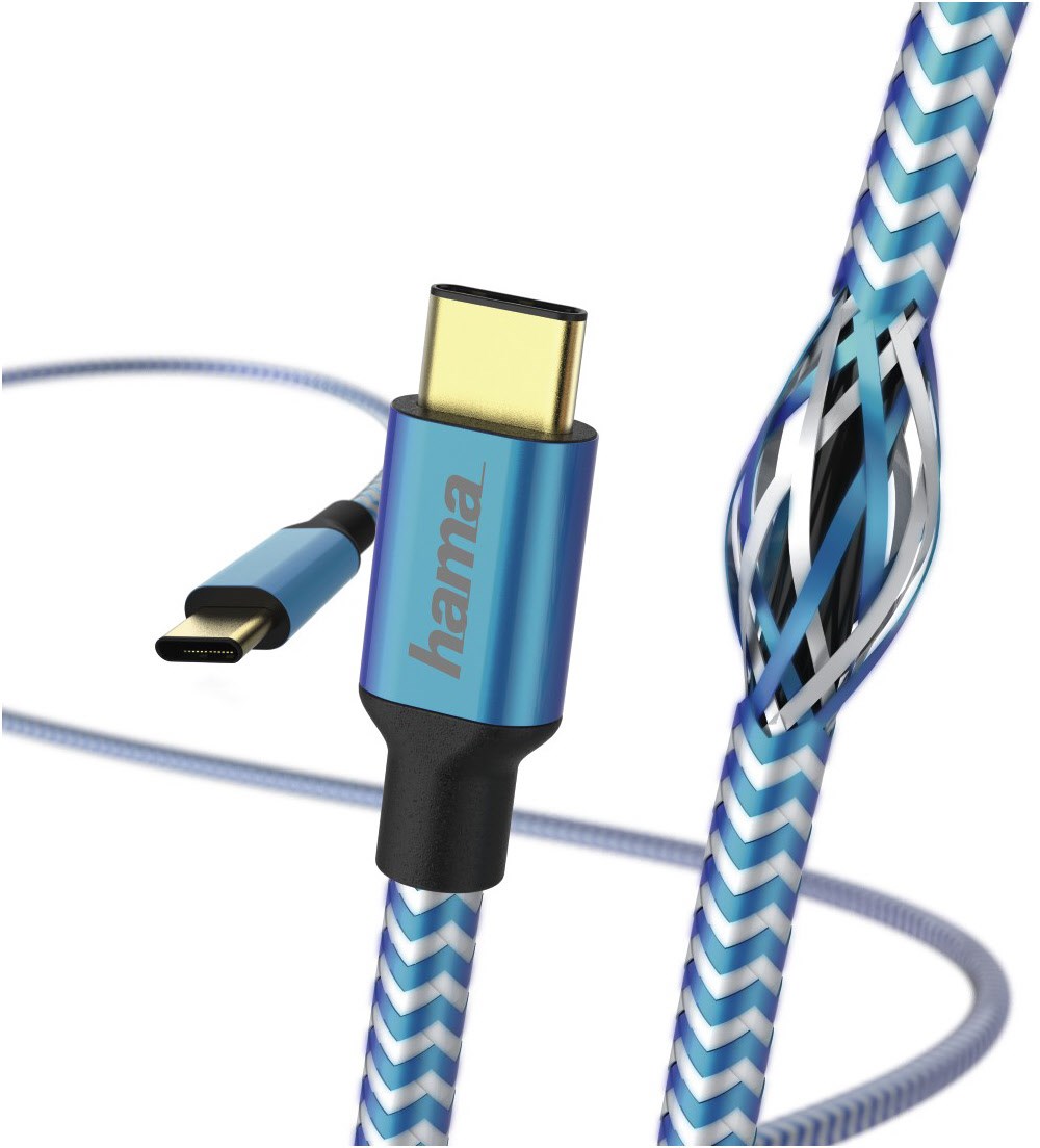 Lade-/Datenkabel Reflective (1,5 m) blau USB Type-C>USB Type-C