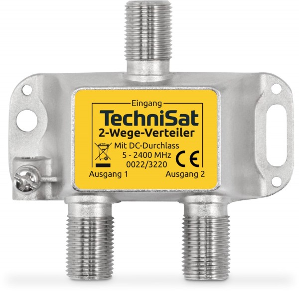 2-Wege Verteiler mit 2x DC-Durchlass silber