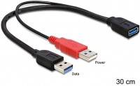 USB 3.0-A Bu. > St. + USB 2.0-A St. Y-Kabel