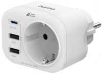 Steckdosenadapter 4-fach weiss