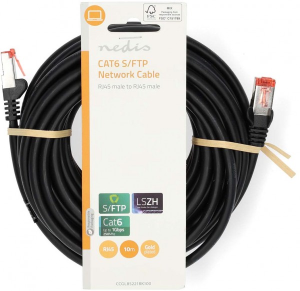 CCGL85221BK100 Netzwerkkabel (10m) CAT6 schwarz