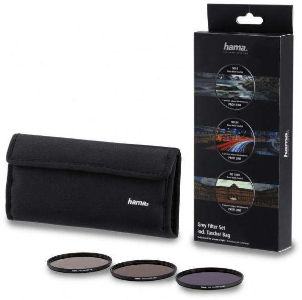 Graufilter-Set ND8/ND64/ND1000 72mm mit Filtertasche
