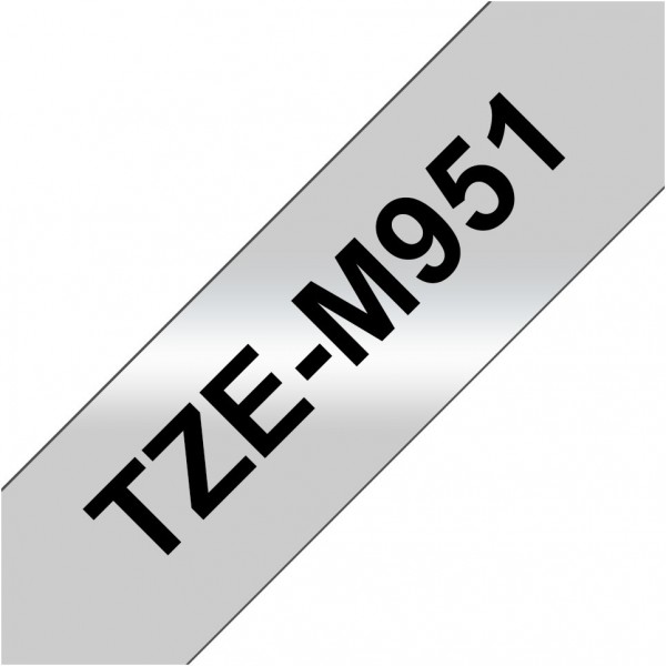 TZe-M 951 Schriftband silber-metallic(matt)/schwarz