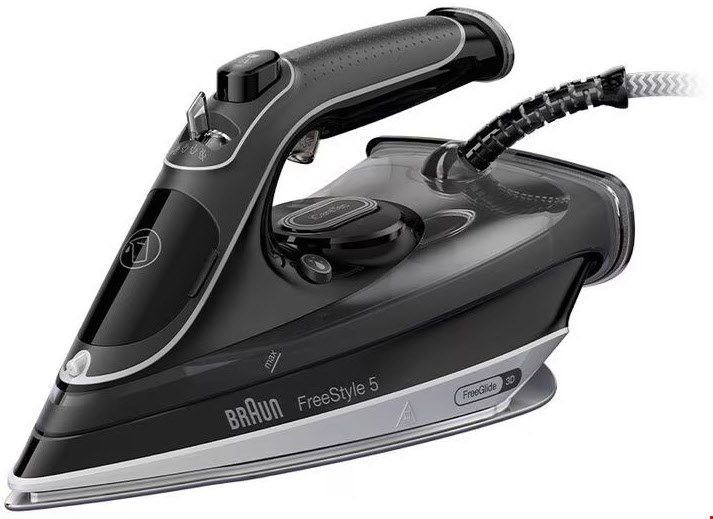 SI 5188 BK FreeStyle 5 Dampfbügeleisen schwarz, 2800 W, 220 g/min Dampfstoß, 50 g/min Dampfproduktion, Eloxal 3D-Bügelsohle, 330 ml Wassertank