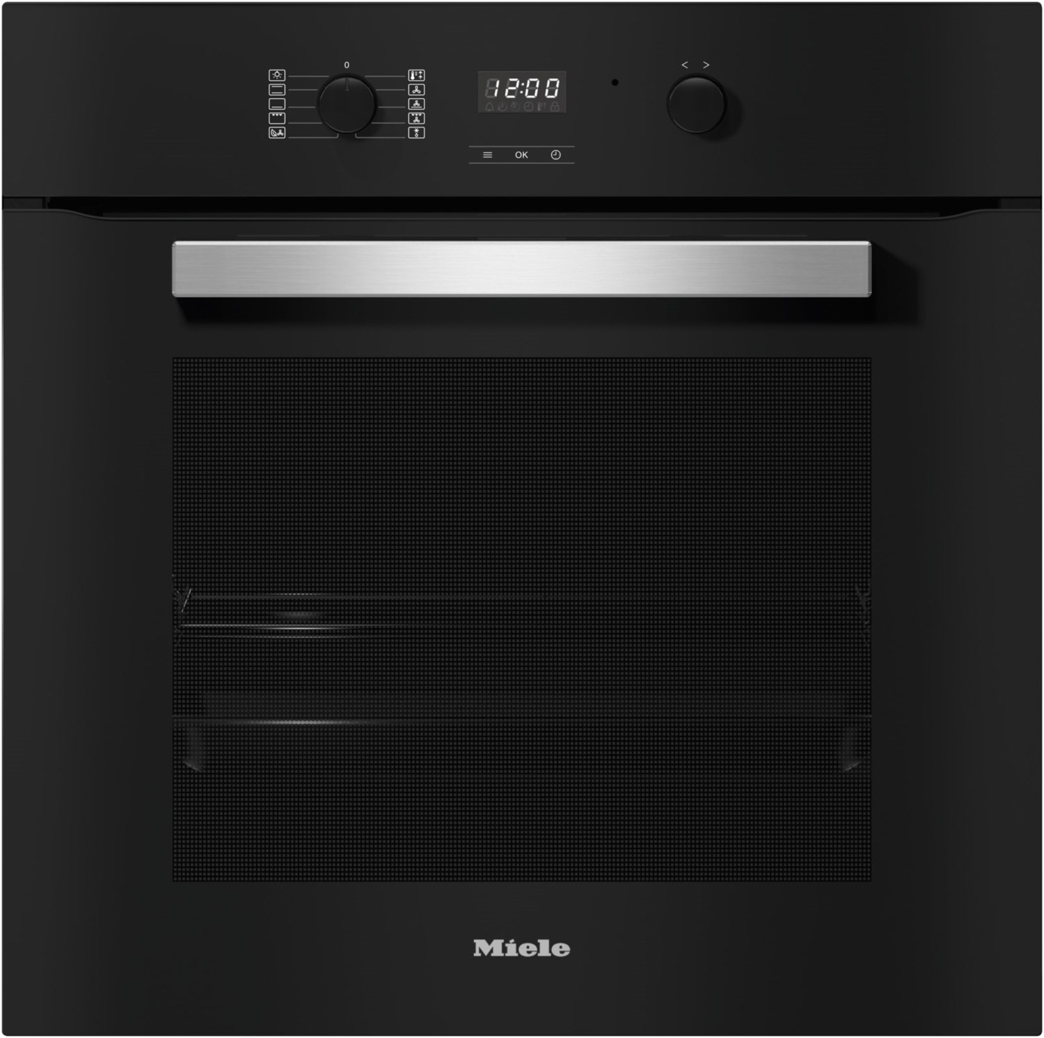 H 2455 B Active Einbaubackofen obsidianschwarz, 76 l, schnelles Vorheizen, Rückwand katalytisch beschichtet, 59,5 cm breit, A+