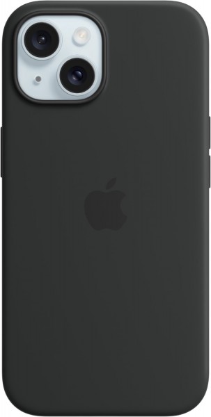 Silikon Case mit MagSafe für iPhone 15 schwarz
