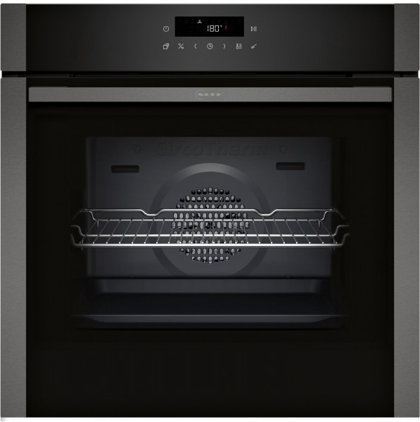 B6ACJ7AG3 Einbaubackofen graphit, 71 l, Pizza-Stufe, schnelles Vorheizen, Heißluftgrill, pyrolytische Selbstreinigung, 66 cm breit, A+