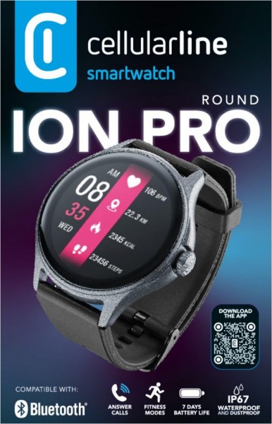 Cellular Line ION PRO ROUND Smartwatch schwarz EURONICS