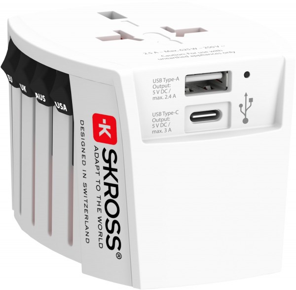 Reisestecker MUV USB (A/C) weiss