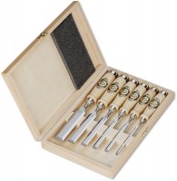 1101 HK Stechbeitelsatz 6 tlg. inkl. Holzkasten
