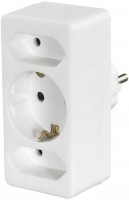 Steckdosenadapter 3-fach 1x Schutzkontakt, 2x Euro weiss