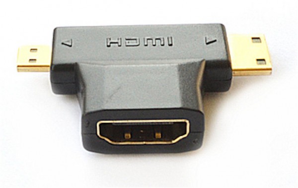 HDMI 87 HDMI-Kombiadapter Kupplung Typ-A > Stecker Typ-C/D