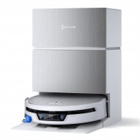 Deebot X12S Pro Omni Saugroboter weiß, Ladestation mit Reinigungsfunktion, 9,8 cm Höhe
