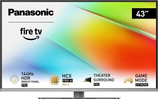 TV-43W93BE8 108 cm (43") LCD-TV mit Full Array LED-Technik silber, 4K Ultra HD, Smart-TV, 120 Hz, DVB-T2/DVB-C/DVB-S2, Sprachsteuerung