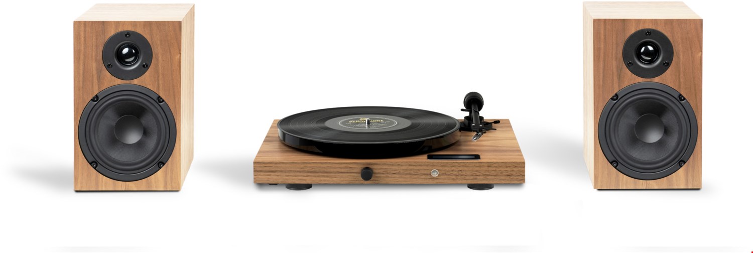 Juke Box E1 + Speaker Box 5 E Hifi-System (inkl. Ortofon OM5e Tonabenehmer) walnuss