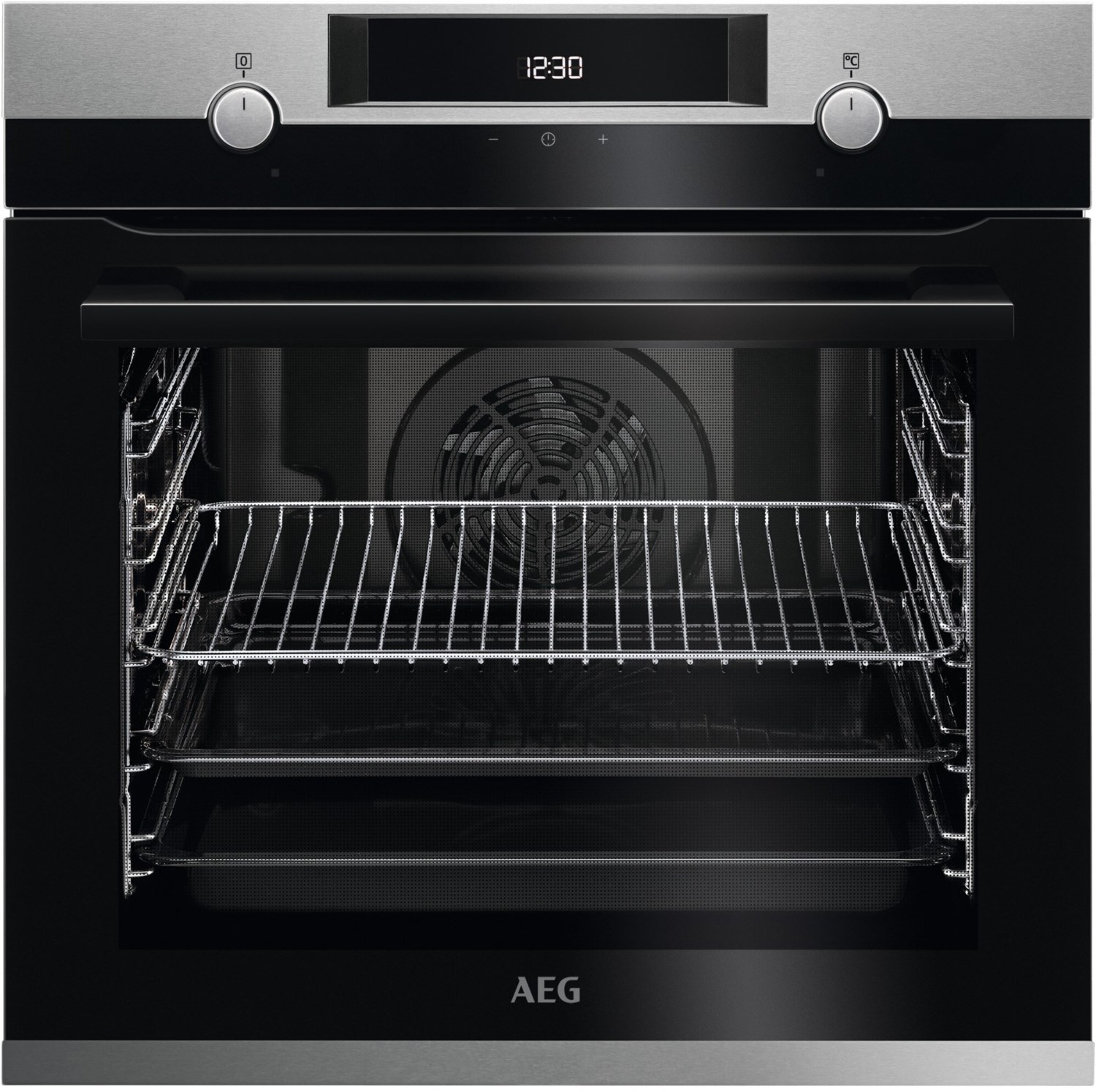 BEE43502BM Einbaubackofen Edelstahl mit Antifingerprint, 72 l, Pizza-Stufe, Heißluftgrill, 59,4 cm breit, A+