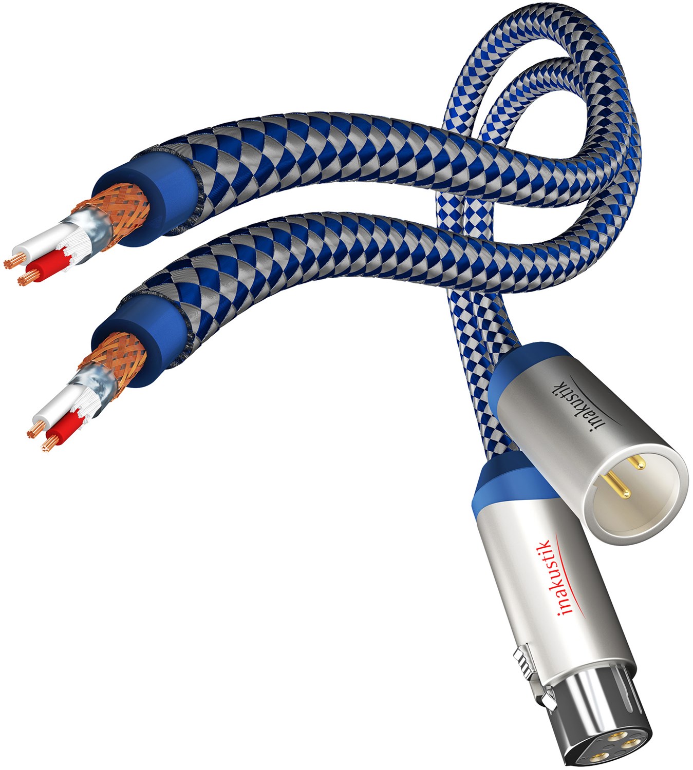 XLR (m)  XLR (w) Stereo (3,0m) XLR-Kabel blau/silber