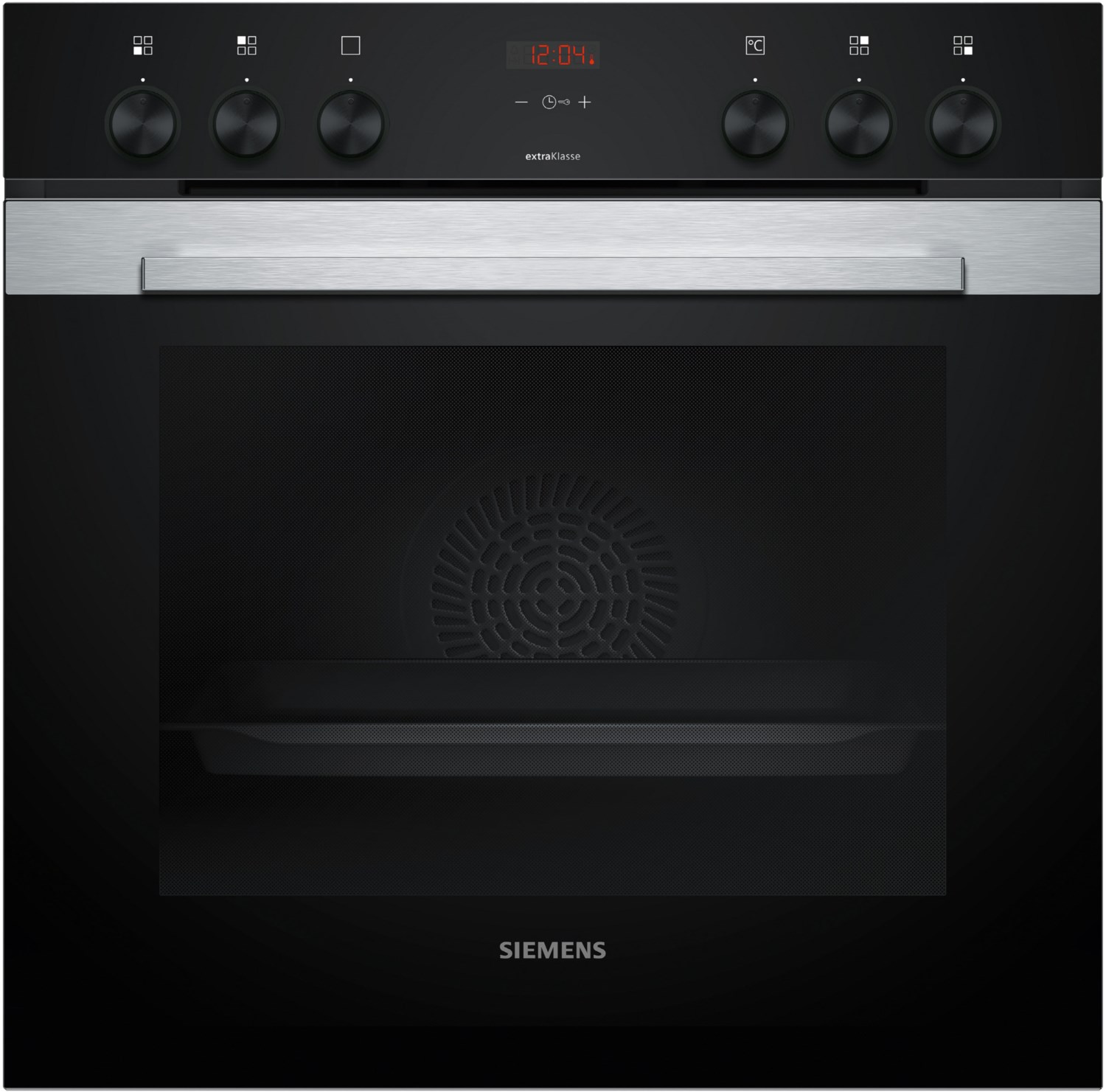 HD314A0S3 Einbau Elektro-Herd edelstahl, 71 l, Pizza-Stufe, schnelles Vorheizen, 59,4 cm breit, A+, iQ300