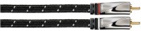 Audio-Kabel 2x Cinch-St./St.(2m) Cinchkabel Gewebe vergoldet schwarz